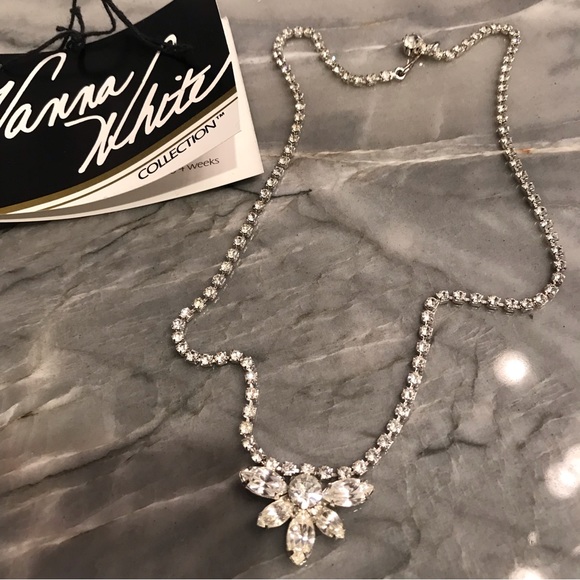 Vanna White Crystal Rhinestone Necklace And Bracelet Set Estate Vintage. - Picture 9 of 11